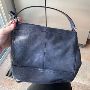 Blue Metallic Coach Purse